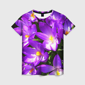 Женская футболка 3D с принтом Сиреневая прелесть в Екатеринбурге, 100% полиэфир ( синтетическое хлопкоподобное полотно) | прямой крой, круглый вырез горловины, длина до линии бедер | лепестки | прикольные картинки | сиреневый | цветочки | цветы