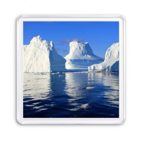 Магнит 55*55 с принтом Айсберг в Екатеринбурге, Пластик | Размер: 65*65 мм; Размер печати: 55*55 мм | айсберг | антаркида | арктика | вода | лёд | океан | отражение | север | солнце | холод