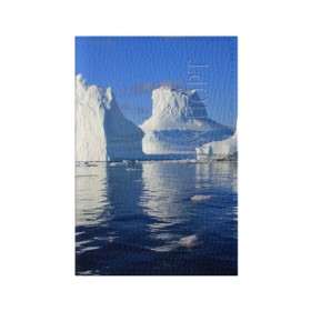 Обложка для паспорта матовая кожа с принтом Айсберг в Екатеринбурге, натуральная матовая кожа | размер 19,3 х 13,7 см; прозрачные пластиковые крепления | айсберг | антаркида | арктика | вода | лёд | океан | отражение | север | солнце | холод