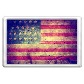 Магнит 45*70 с принтом Америка в Екатеринбурге, Пластик | Размер: 78*52 мм; Размер печати: 70*45 | grunge | америка | сша | флаг
