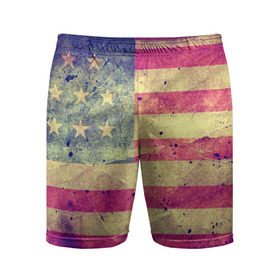 Мужские шорты 3D спортивные с принтом Америка в Екатеринбурге,  |  | grunge | америка | сша | флаг