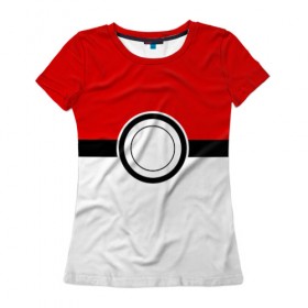 Женская футболка 3D с принтом Покеболл 4 в Екатеринбурге, 100% полиэфир ( синтетическое хлопкоподобное полотно) | прямой крой, круглый вырез горловины, длина до линии бедер | pokemon | pokemon go | покемон | покемон го