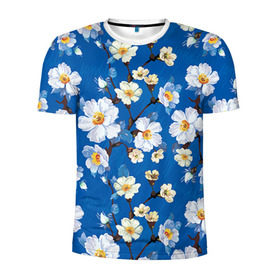 Мужская футболка 3D спортивная с принтом Цветы ретро 5 в Екатеринбурге, 100% полиэстер с улучшенными характеристиками | приталенный силуэт, круглая горловина, широкие плечи, сужается к линии бедра |   | винтаж | прованс | роза | роспись | узор | цветок | цветы