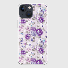 Чехол для iPhone 13 mini с принтом Цветы ретро 2 в Екатеринбурге,  |  |   | винтаж | прованс | роза | роспись | узор | цветок | цветы