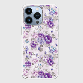 Чехол для iPhone 13 Pro с принтом Цветы ретро 2 в Екатеринбурге,  |  |   | винтаж | прованс | роза | роспись | узор | цветок | цветы