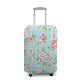 Чехол для чемодана 3D с принтом Цветы ретро 1 в Екатеринбурге, 86% полиэфир, 14% спандекс | двустороннее нанесение принта, прорези для ручек и колес |   | винтаж | прованс | роза | роспись | узор | цветок | цветы