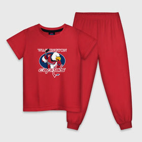 Детская пижама хлопок с принтом Washington Capitals Hockey в Екатеринбурге, 100% хлопок |  брюки и футболка прямого кроя, без карманов, на брюках мягкая резинка на поясе и по низу штанин
 | nhl | washington capitals | спорт | хоккей