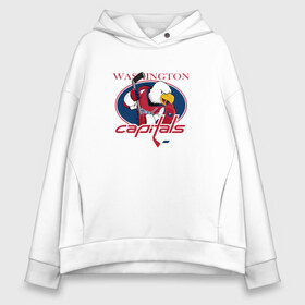 Женское худи Oversize хлопок с принтом Washington Capitals Hockey в Екатеринбурге, френч-терри — 70% хлопок, 30% полиэстер. Мягкий теплый начес внутри —100% хлопок | боковые карманы, эластичные манжеты и нижняя кромка, капюшон на магнитной кнопке | nhl | washington capitals | спорт | хоккей