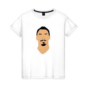 Женская футболка хлопок с принтом Zlatan Ibrahimovic в Екатеринбурге, 100% хлопок | прямой крой, круглый вырез горловины, длина до линии бедер, слегка спущенное плечо | златан ибрагимович