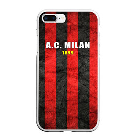 Чехол для iPhone 7Plus/8 Plus матовый с принтом A C Milan в Екатеринбурге, Силикон | Область печати: задняя сторона чехла, без боковых панелей | болельщик | италия | клуб | милан | фанат | футбол | футболист