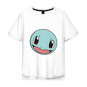 Мужская футболка хлопок Oversize с принтом Squirtle в Екатеринбурге, 100% хлопок | свободный крой, круглый ворот, “спинка” длиннее передней части | pokemon | pokemongo | squirtle | покемон | покемонго | покемоны | сквиртл