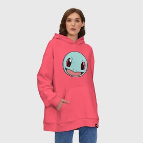 Худи SuperOversize хлопок с принтом Squirtle в Екатеринбурге, 70% хлопок, 30% полиэстер, мягкий начес внутри | карман-кенгуру, эластичная резинка на манжетах и по нижней кромке, двухслойный капюшон
 | pokemon | pokemongo | squirtle | покемон | покемонго | покемоны | сквиртл