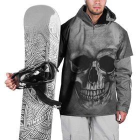Накидка на куртку 3D с принтом Череп в Екатеринбурге, 100% полиэстер |  | skelet | skull | кости | мертвец | серый | скелет | череп