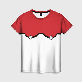 Женская футболка 3D с принтом Покеболлы в Екатеринбурге, 100% полиэфир ( синтетическое хлопкоподобное полотно) | прямой крой, круглый вырез горловины, длина до линии бедер | pokemon go