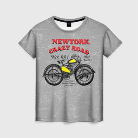 Женская футболка 3D с принтом moto t-shirt 4 в Екатеринбурге, 100% полиэфир ( синтетическое хлопкоподобное полотно) | прямой крой, круглый вырез горловины, длина до линии бедер | Тематика изображения на принте: 