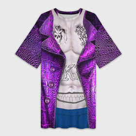 Платье-футболка 3D с принтом Фиолетовый костюм Джокера в Екатеринбурге,  |  | batman | jocer | jocker | joker | бэтмэн | джокер