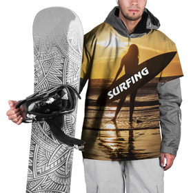 Накидка на куртку 3D с принтом Surfing в Екатеринбурге, 100% полиэстер |  | Тематика изображения на принте: волна | девушка | море | прикольные картинки | сёрфинг | солнце | спорт | экстрим