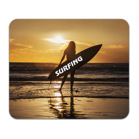Коврик прямоугольный с принтом Surfing в Екатеринбурге, натуральный каучук | размер 230 х 185 мм; запечатка лицевой стороны | волна | девушка | море | прикольные картинки | сёрфинг | солнце | спорт | экстрим
