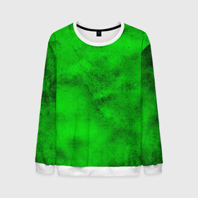 Мужской свитшот 3D с принтом Green в Екатеринбурге, 100% полиэстер с мягким внутренним слоем | круглый вырез горловины, мягкая резинка на манжетах и поясе, свободная посадка по фигуре | зеленый | потертость