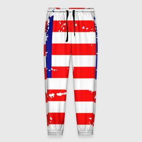 Мужские брюки 3D с принтом Америка в Екатеринбурге, 100% полиэстер | манжеты по низу, эластичный пояс регулируется шнурком, по бокам два кармана без застежек, внутренняя часть кармана из мелкой сетки | grunge | америка | сша | флаг