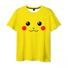 Мужская футболка 3D с принтом Happy Pikachu в Екатеринбурге, 100% полиэфир | прямой крой, круглый вырез горловины, длина до линии бедер | Тематика изображения на принте: 