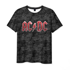 Мужская футболка 3D с принтом AC/DC в Екатеринбурге, 100% полиэфир | прямой крой, круглый вырез горловины, длина до линии бедер | Тематика изображения на принте: ac dc | acdc | rock | ангус янг | рок
