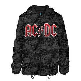 Мужская куртка 3D с принтом AC/DC в Екатеринбурге, ткань верха — 100% полиэстер, подклад — флис | прямой крой, подол и капюшон оформлены резинкой с фиксаторами, два кармана без застежек по бокам, один большой потайной карман на груди. Карман на груди застегивается на липучку | Тематика изображения на принте: ac dc | acdc | rock | ангус янг | рок