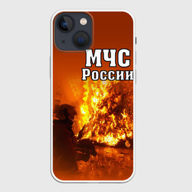 Чехол для iPhone 13 mini с принтом МЧС России в Екатеринбурге,  |  | Тематика изображения на принте: мчс | пожарный | россии