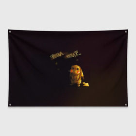 Флаг-баннер с принтом Грустный Пикачу в Екатеринбурге, 100% полиэстер | размер 67 х 109 см, плотность ткани — 95 г/м2; по краям флага есть четыре люверса для крепления | пикачу