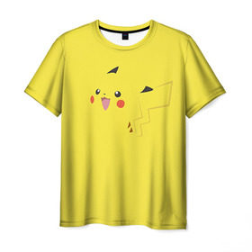 Мужская футболка 3D с принтом Пикачу в Екатеринбурге, 100% полиэфир | прямой крой, круглый вырез горловины, длина до линии бедер | пикачу
