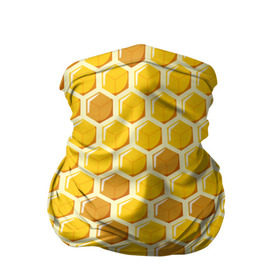 Бандана-труба 3D с принтом Медовые соты в Екатеринбурге, 100% полиэстер, ткань с особыми свойствами — Activecool | плотность 150‒180 г/м2; хорошо тянется, но сохраняет форму | Тематика изображения на принте: арт | еда | мед | пчелы | соты