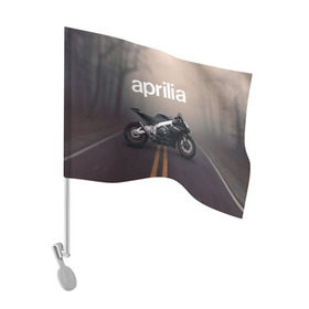 Флаг для автомобиля с принтом Aprilia RSV4 в Екатеринбурге, 100% полиэстер | Размер: 30*21 см | aprilia