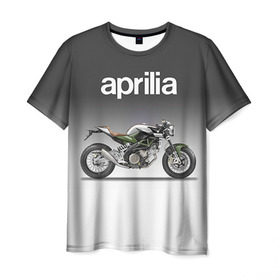 Мужская футболка 3D с принтом Aprilia 750CR в Екатеринбурге, 100% полиэфир | прямой крой, круглый вырез горловины, длина до линии бедер | Тематика изображения на принте: aprilia