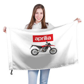 Флаг 3D с принтом Aprilia SXV550 в Екатеринбурге, 100% полиэстер | плотность ткани — 95 г/м2, размер — 67 х 109 см. Принт наносится с одной стороны | aprilia