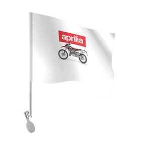 Флаг для автомобиля с принтом Aprilia enduro в Екатеринбурге, 100% полиэстер | Размер: 30*21 см | aprilia
