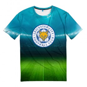 Мужская футболка 3D с принтом FC Leicester в Екатеринбурге, 100% полиэфир | прямой крой, круглый вырез горловины, длина до линии бедер | 