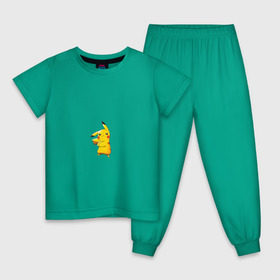 Детская пижама хлопок с принтом Пикачу в Екатеринбурге, 100% хлопок |  брюки и футболка прямого кроя, без карманов, на брюках мягкая резинка на поясе и по низу штанин
 | 
