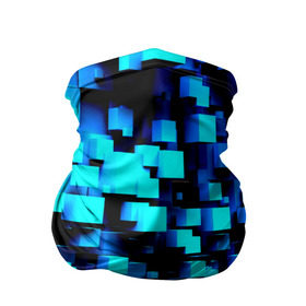 Бандана-труба 3D с принтом Кубическая текстура в Екатеринбурге, 100% полиэстер, ткань с особыми свойствами — Activecool | плотность 150‒180 г/м2; хорошо тянется, но сохраняет форму | кубы | объем | синий