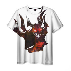 Мужская футболка 3D с принтом Shadow Fiend в Екатеринбурге, 100% полиэфир | прямой крой, круглый вырез горловины, длина до линии бедер | 