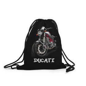 Рюкзак-мешок 3D с принтом Ducati в Екатеринбурге, 100% полиэстер | плотность ткани — 200 г/м2, размер — 35 х 45 см; лямки — толстые шнурки, застежка на шнуровке, без карманов и подкладки | ducati | дукати | мото | мотогонки | мотоспорт | мотоцикл