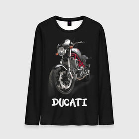 Мужской лонгслив 3D с принтом Ducati в Екатеринбурге, 100% полиэстер | длинные рукава, круглый вырез горловины, полуприлегающий силуэт | Тематика изображения на принте: ducati | дукати | мото | мотогонки | мотоспорт | мотоцикл