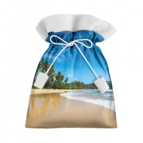 Подарочный 3D мешок с принтом Шикарный пляж в Екатеринбурге, 100% полиэстер | Размер: 29*39 см | вода | голубое небо | жара | загар | зной | каникулы | купание | море | океан | отдых | отпуск | пальмы | песок | приключение | путешествие | туризм