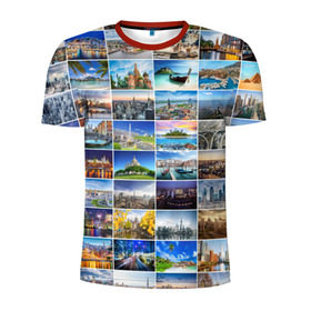 Мужская футболка 3D спортивная с принтом Мир путешествий в Екатеринбурге, 100% полиэстер с улучшенными характеристиками | приталенный силуэт, круглая горловина, широкие плечи, сужается к линии бедра | азия | берлин | вегас | венеция | воспоминания | города | достопримечательности | европа | египет | калифорния | каникулы | лондон | милан | москва | ностальгия | нью йорк | отдых | отпуск | память