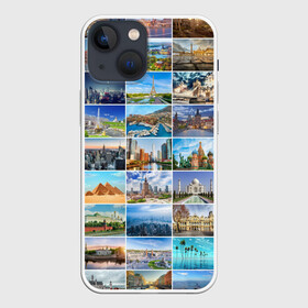 Чехол для iPhone 13 mini с принтом Достопримечательности планеты в Екатеринбурге,  |  | азия | берлин | вегас | венеция | воспоминания | города | достопримечательности | европа | египет | калифорния | каникулы | лондон | милан | москва | ностальгия | нью йорк | отдых | отпуск | память