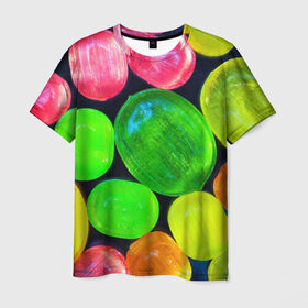 Мужская футболка 3D с принтом Карамельки в Екатеринбурге, 100% полиэфир | прямой крой, круглый вырез горловины, длина до линии бедер | вкусности | вкусняшки | карамельки | конфетки | конфеты | леденцы | сахар | сладости
