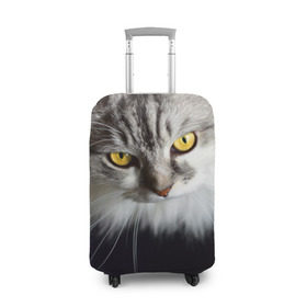 Чехол для чемодана 3D с принтом Жёлтые глаза в Екатеринбурге, 86% полиэфир, 14% спандекс | двустороннее нанесение принта, прорези для ручек и колес | взгляд | глаза | голова животного | киска | кот | котёнок | кошка | прикольные картинки