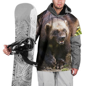 Накидка на куртку 3D с принтом Росомаха в Екатеринбурге, 100% полиэстер |  | Тематика изображения на принте: животные | лес | медведи | охота | природа | туризм