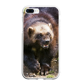 Чехол для iPhone 7Plus/8 Plus матовый с принтом Росомаха в Екатеринбурге, Силикон | Область печати: задняя сторона чехла, без боковых панелей | животные | лес | медведи | охота | природа | туризм