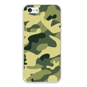 Чехол для iPhone 5/5S матовый с принтом Зелёный камуфляж в Екатеринбурге, Силикон | Область печати: задняя сторона чехла, без боковых панелей | camouflage | green camouflage | зеленый камуфляж | камуфляж