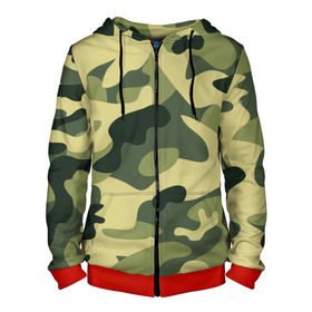 Мужская толстовка 3D на молнии с принтом Зелёный камуфляж в Екатеринбурге, 100% полиэстер | длина до линии бедра, манжеты и пояс оформлены мягкой тканевой резинкой, двухслойный капюшон со шнурком для регулировки, спереди молния, по бокам два кармана | camouflage | green camouflage | зеленый камуфляж | камуфляж